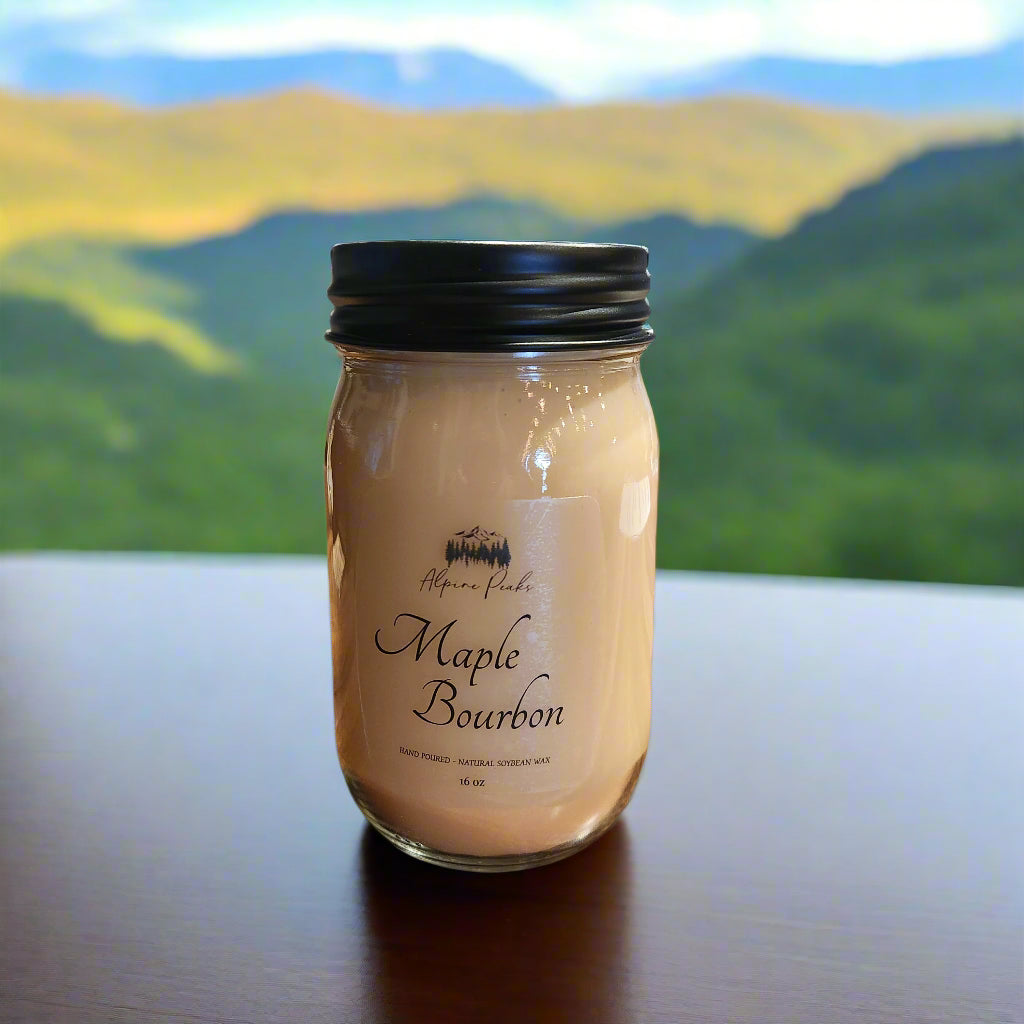 Alpine Peaks Candle Jar - Maple Bourbon 16 oz.