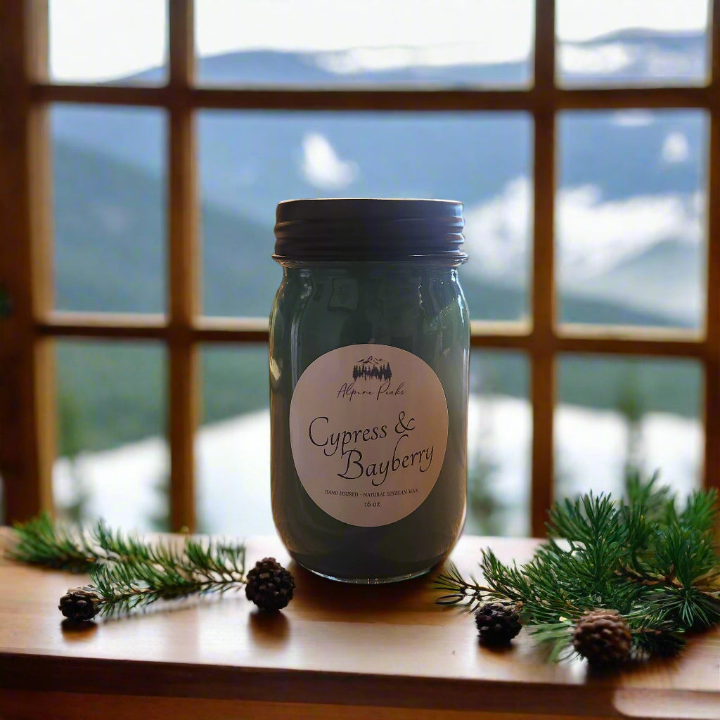 Alpine Peaks Candle Jar - Cypress & Bayberry 16 oz.