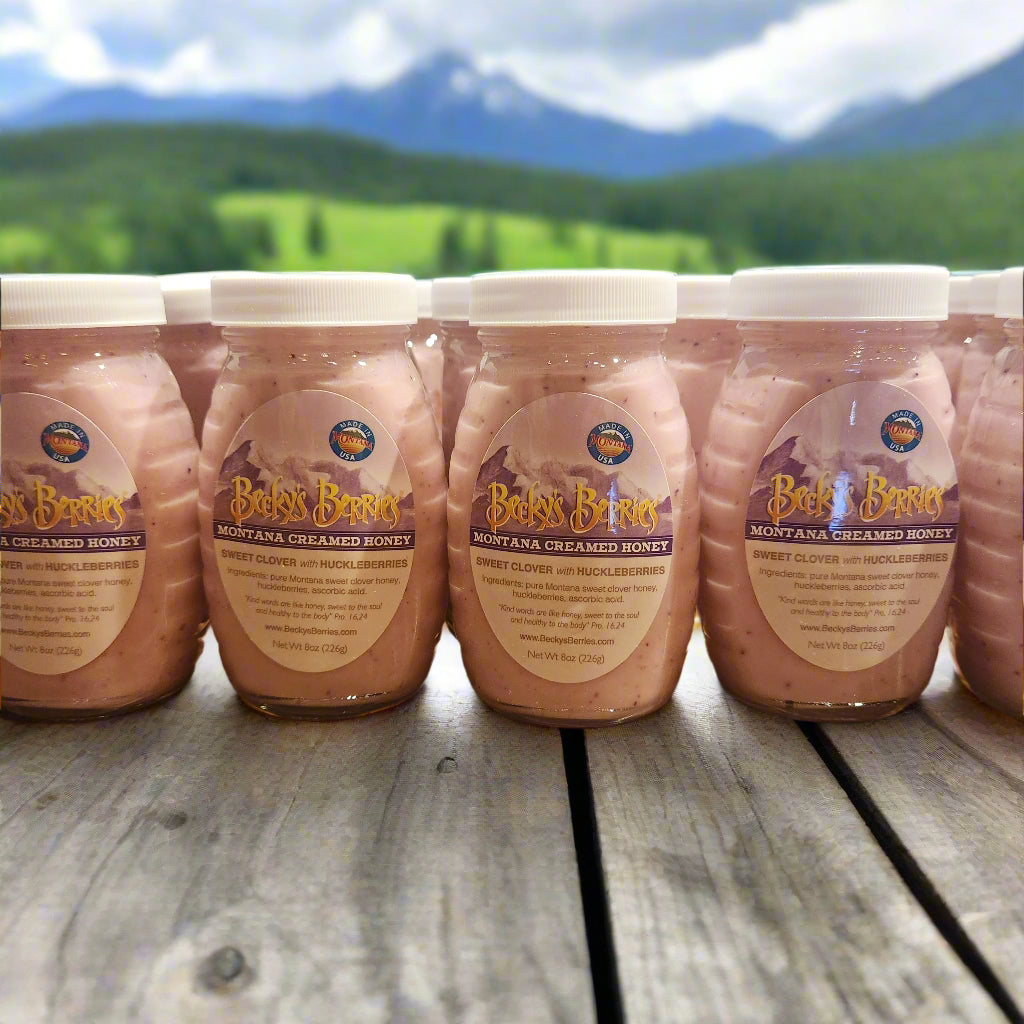 Becky's Berries Montana Creamed Huckleberry Honey