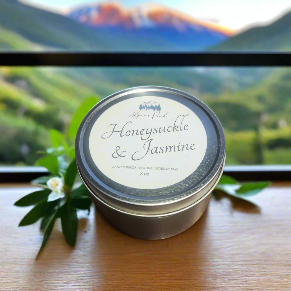 Honeysuckle & Jasmine - 8 oz Candle Gift Tin