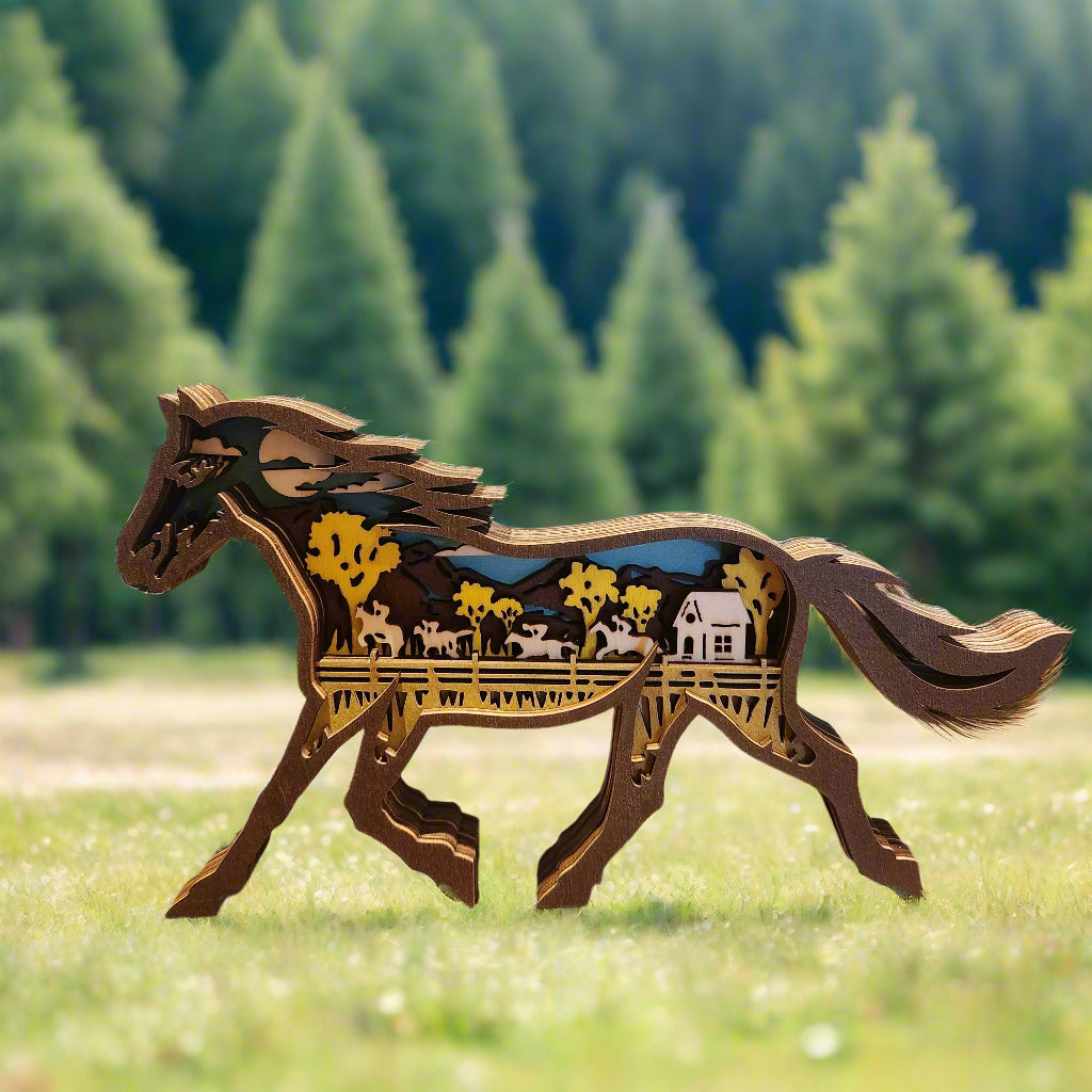 Handcrafted Multi-layer Wooden Horse