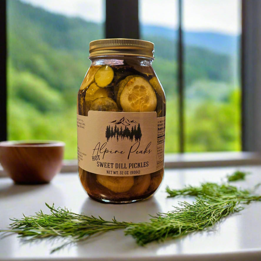 Alpine Peaks Hot Sweet Dill Pickles - 32 oz