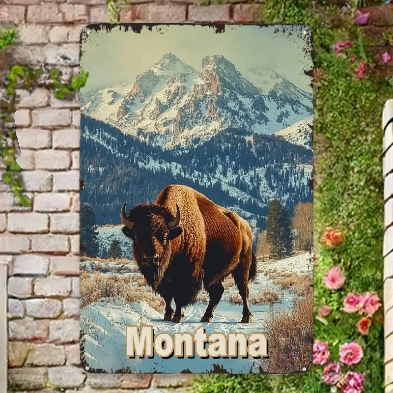 Metal Sign - Montana Bison1