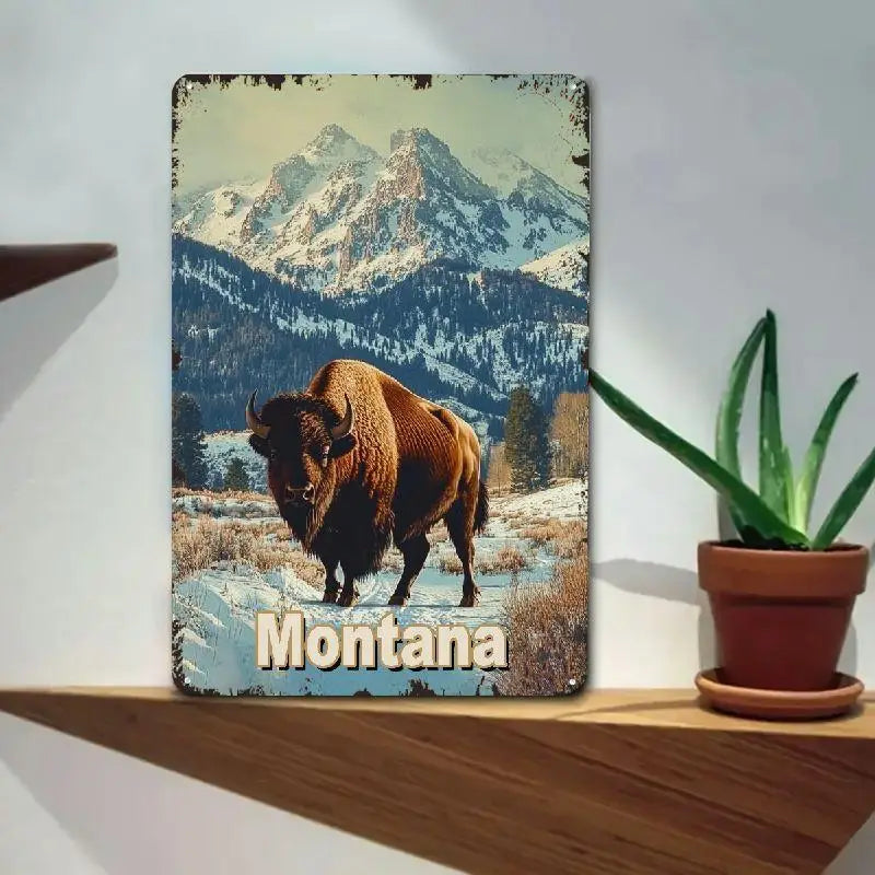 Metal Sign - Montana Bison1