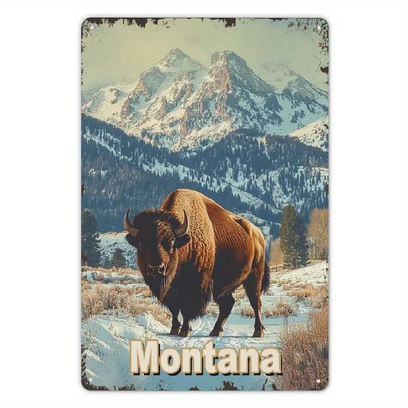 Metal Sign - Montana Bison1