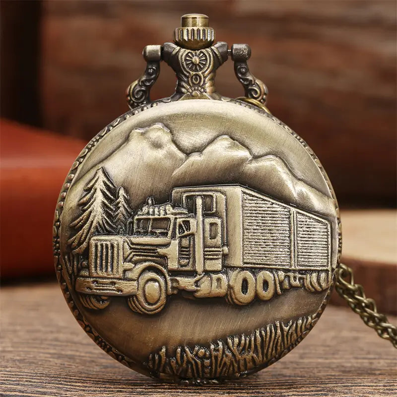 Truck Pocket Watch w/ Chain