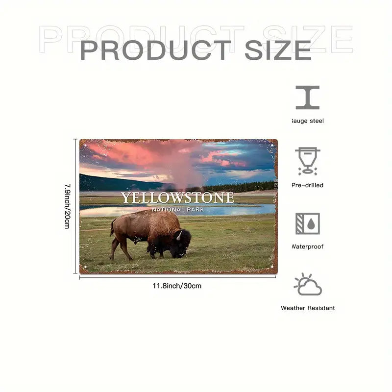 Metal Sign - Yellowstone National Park Bison Suppertime
