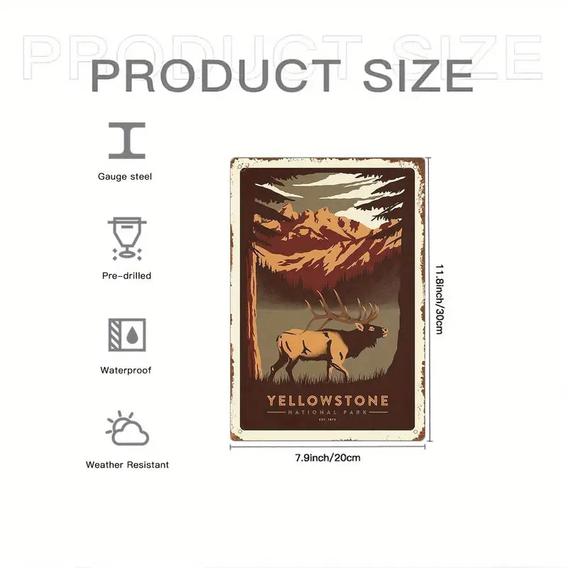 Metal Sign - Yellowstone National Park Elk