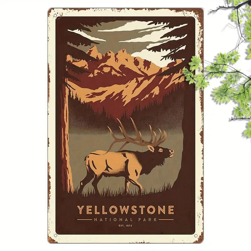 Metal Sign - Yellowstone National Park Elk