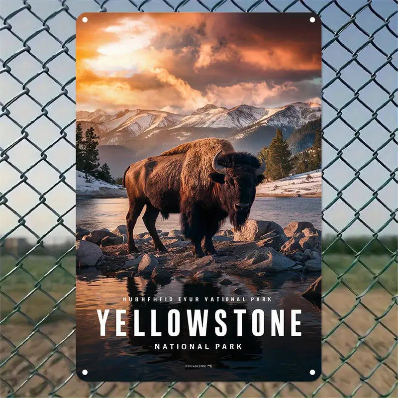 Metal Sign - Bison On The Yellowstone