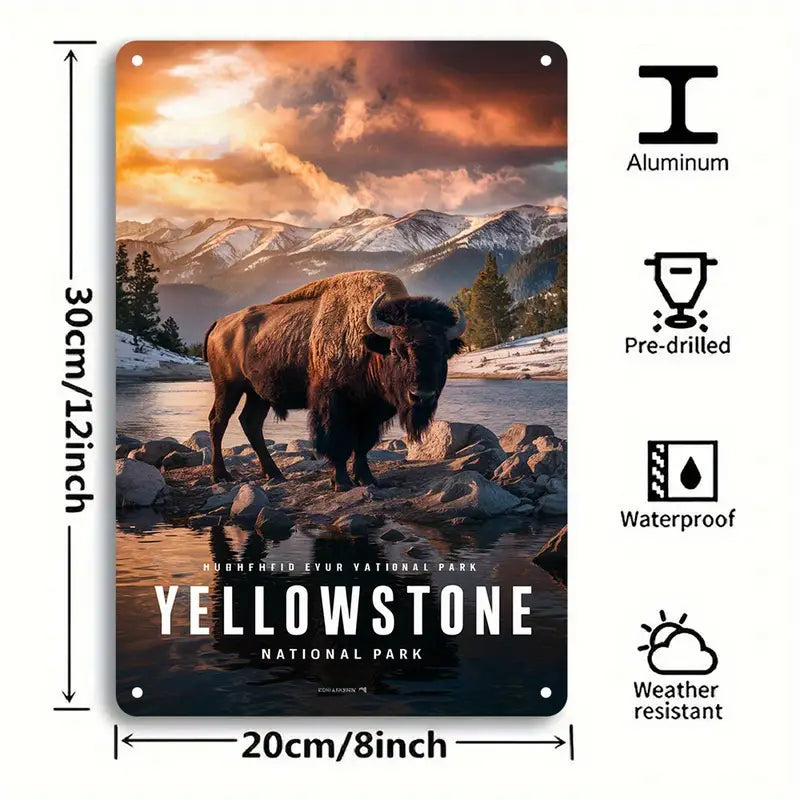 Metal Sign - Bison On The Yellowstone