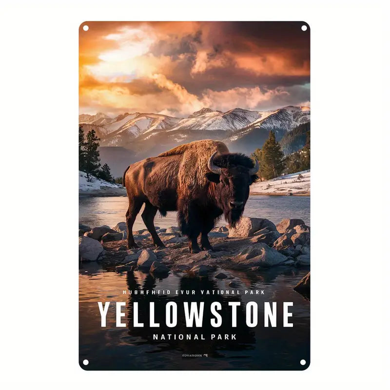 Metal Sign - Bison On The Yellowstone