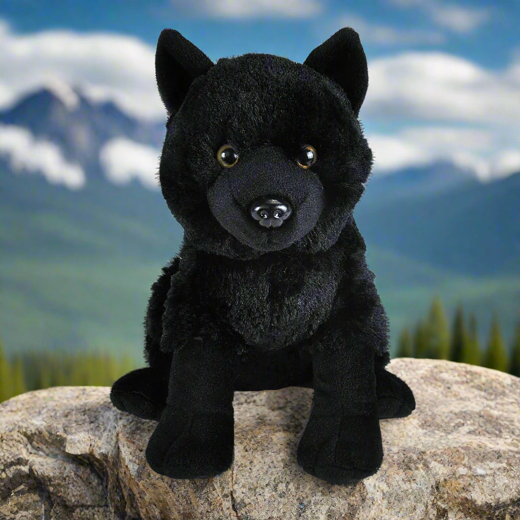 Cuddlekins Black Wolf Stuffed Animal 12"