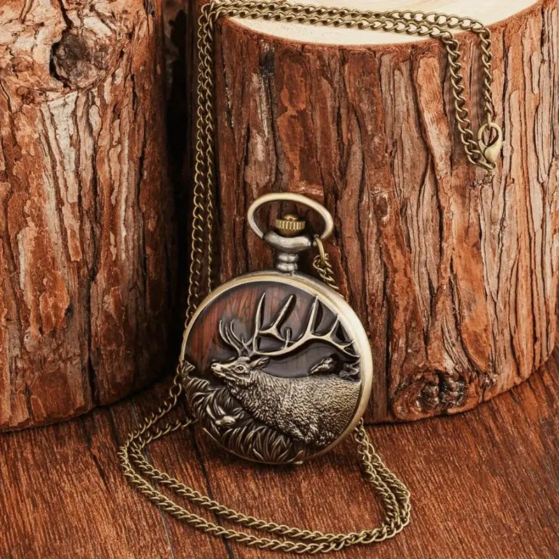 Elk Pocket Watch w/ Chain