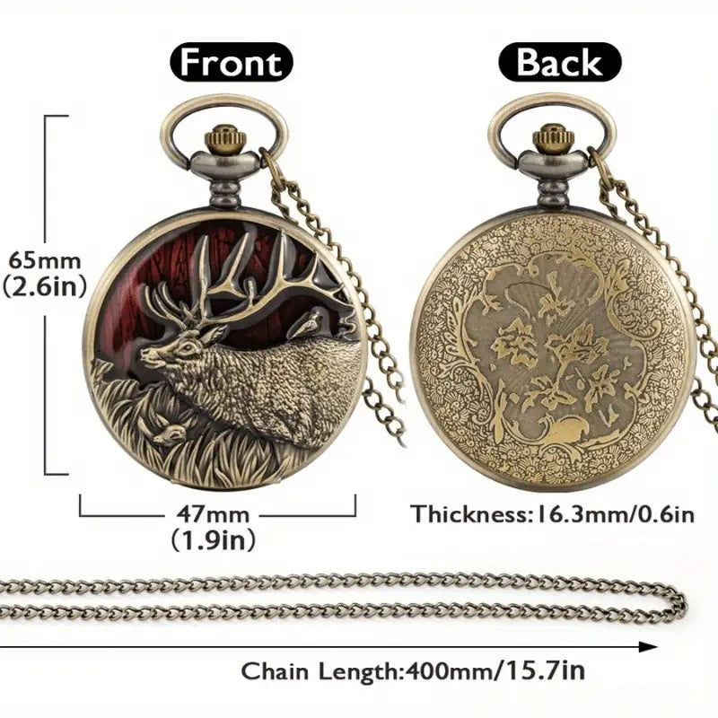 Elk Pocket Watch w/ Chain