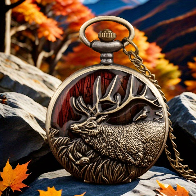 Elk Pocket Watch w/ Chain