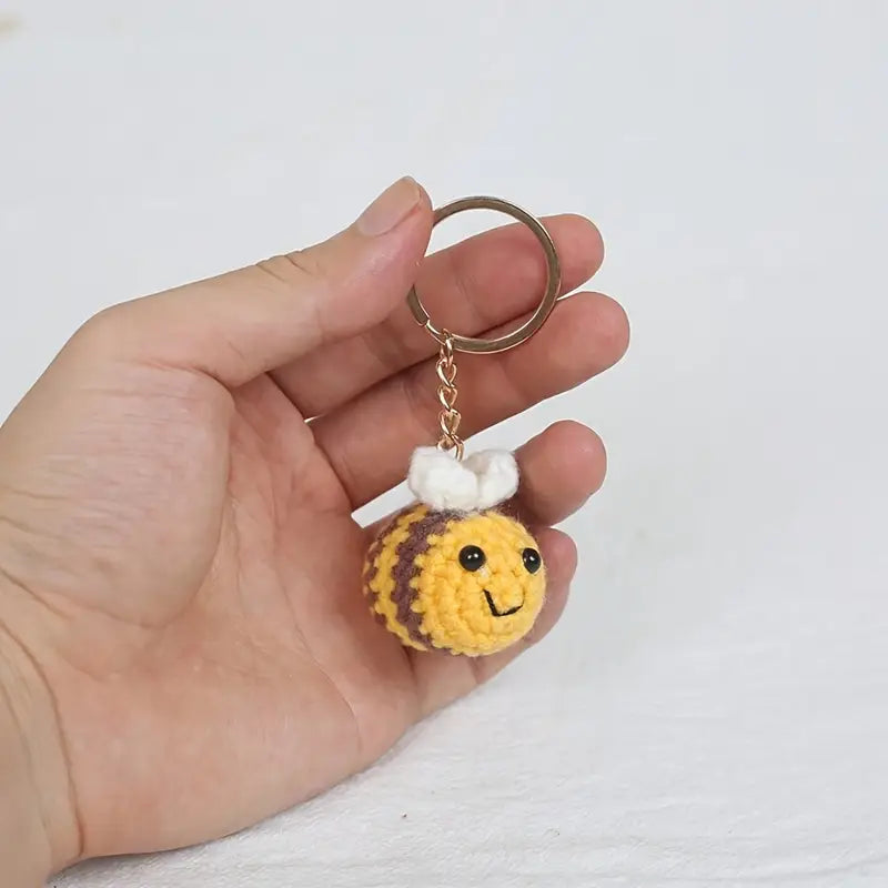 Handmade Crochet Honey Bee Keychain