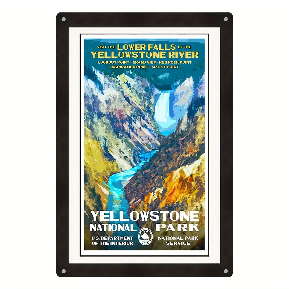 Metal Sign - Yellowstone National Park - Lower Falls