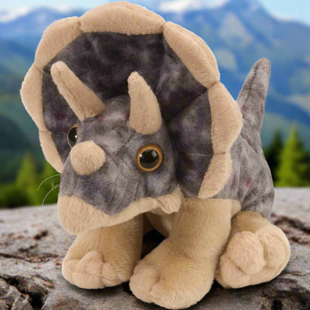 Cuddlekins Mini Triceratops Stuffed Animal 8"