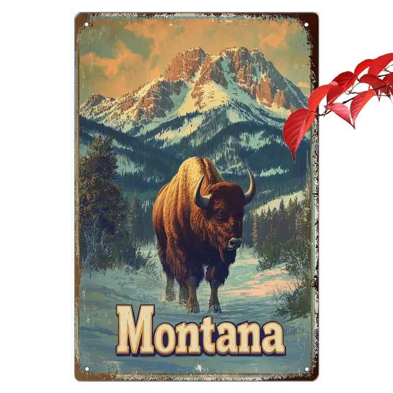 Metal Sign - Montana Bison2