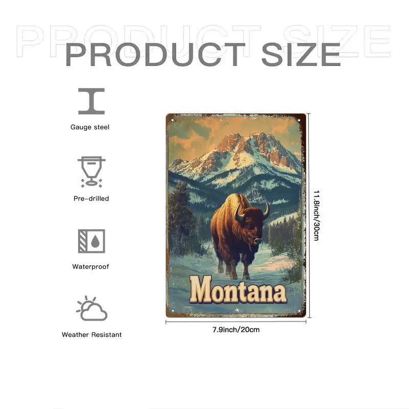 Metal Sign - Montana Bison2