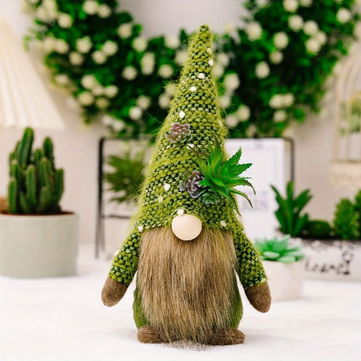 Charming Succulent Gnome