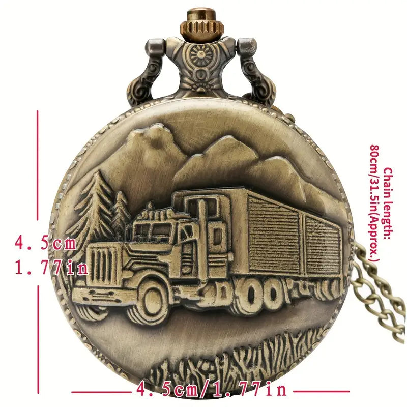 Truck Pocket Watch w/ Chain