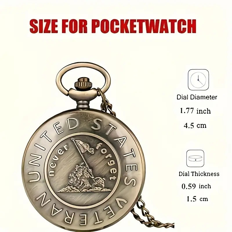 United States Veteran Pocket Watch w/ Chain