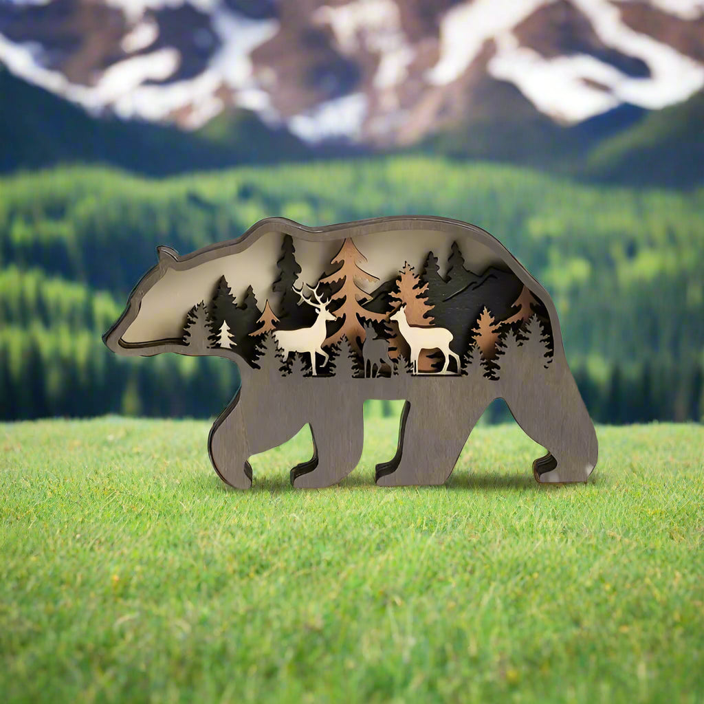 Handcrafted Multi-layer Wooden Bear