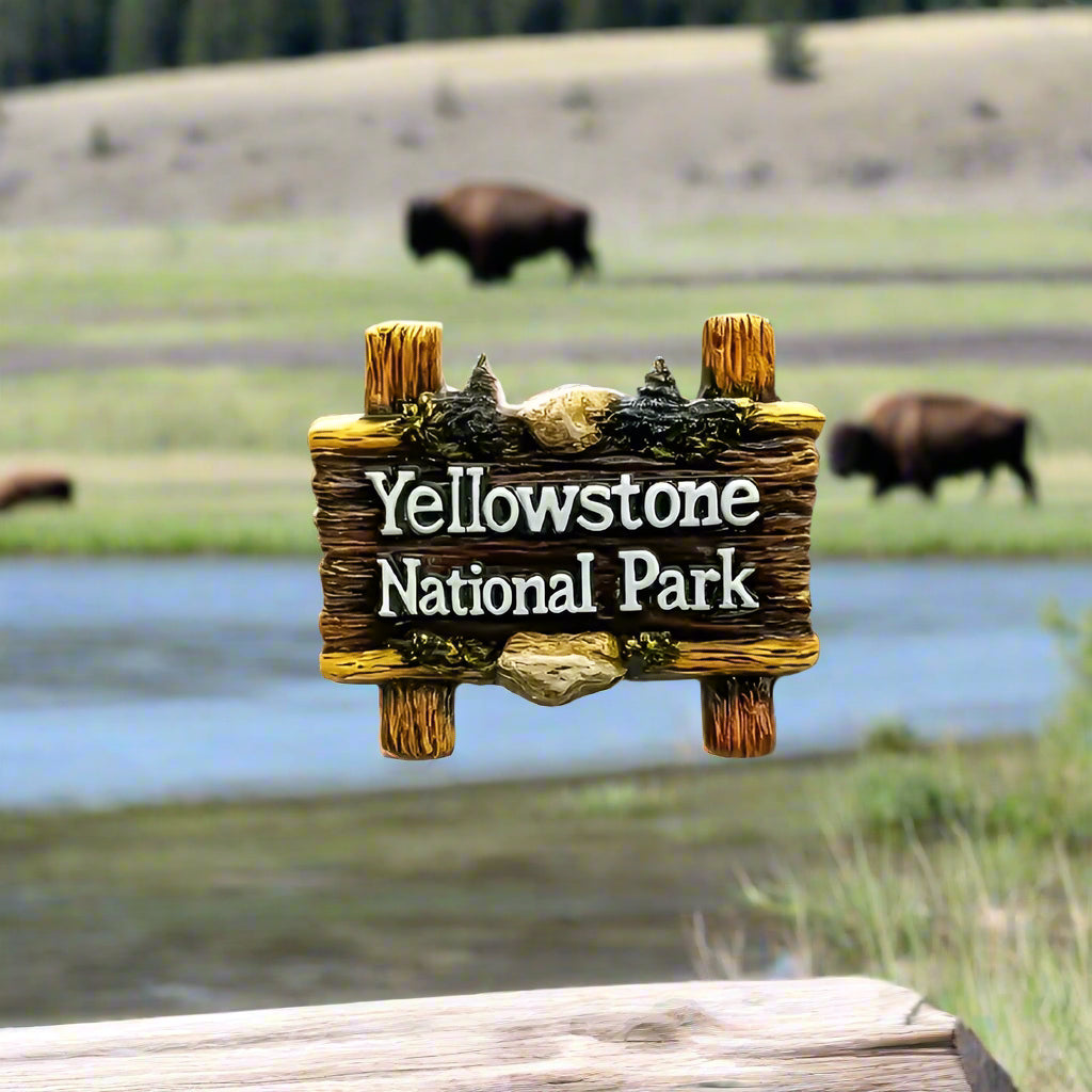 Yellowstone National Park Sign - Resin Magnetic Fridge Magnet