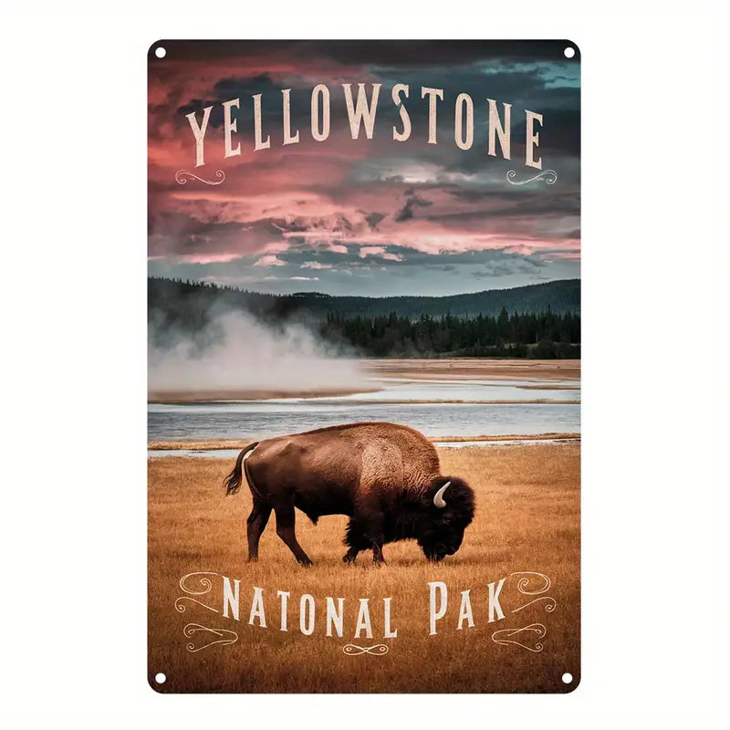 Metal Sign - Yellowstone National Park Bison