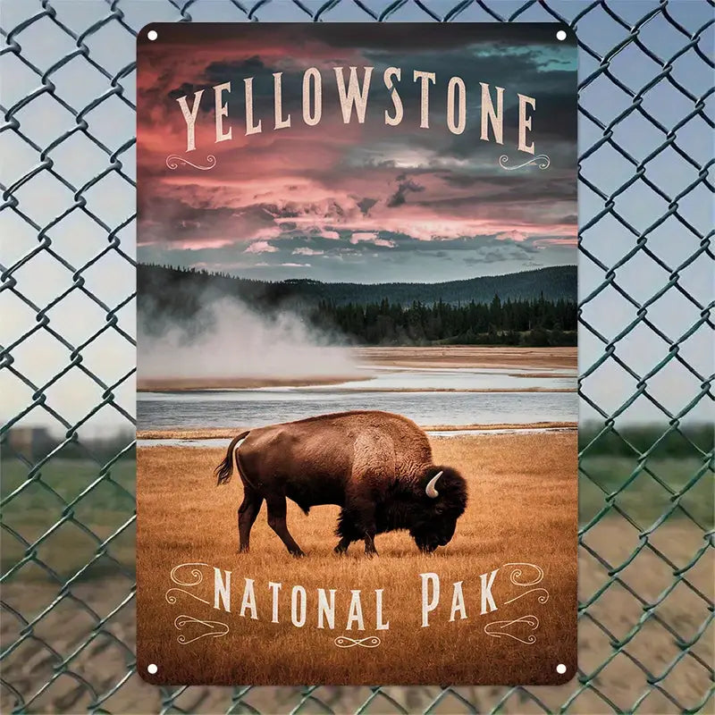 Metal Sign - Yellowstone National Park Bison