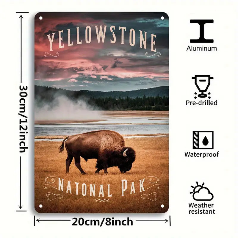 Metal Sign - Yellowstone National Park Bison