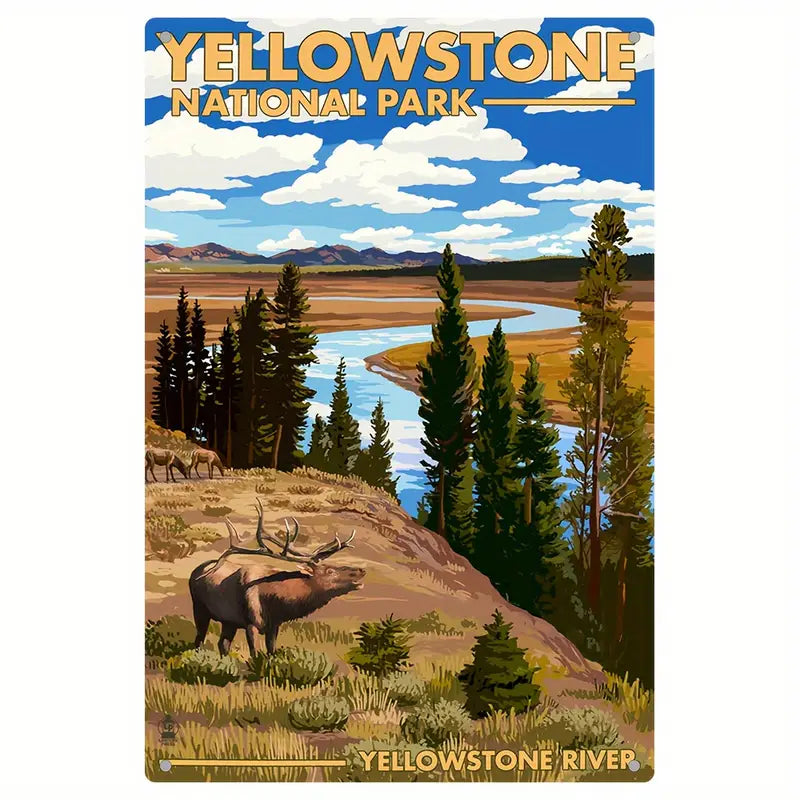 Metal Sign - Yellowstone River Elk