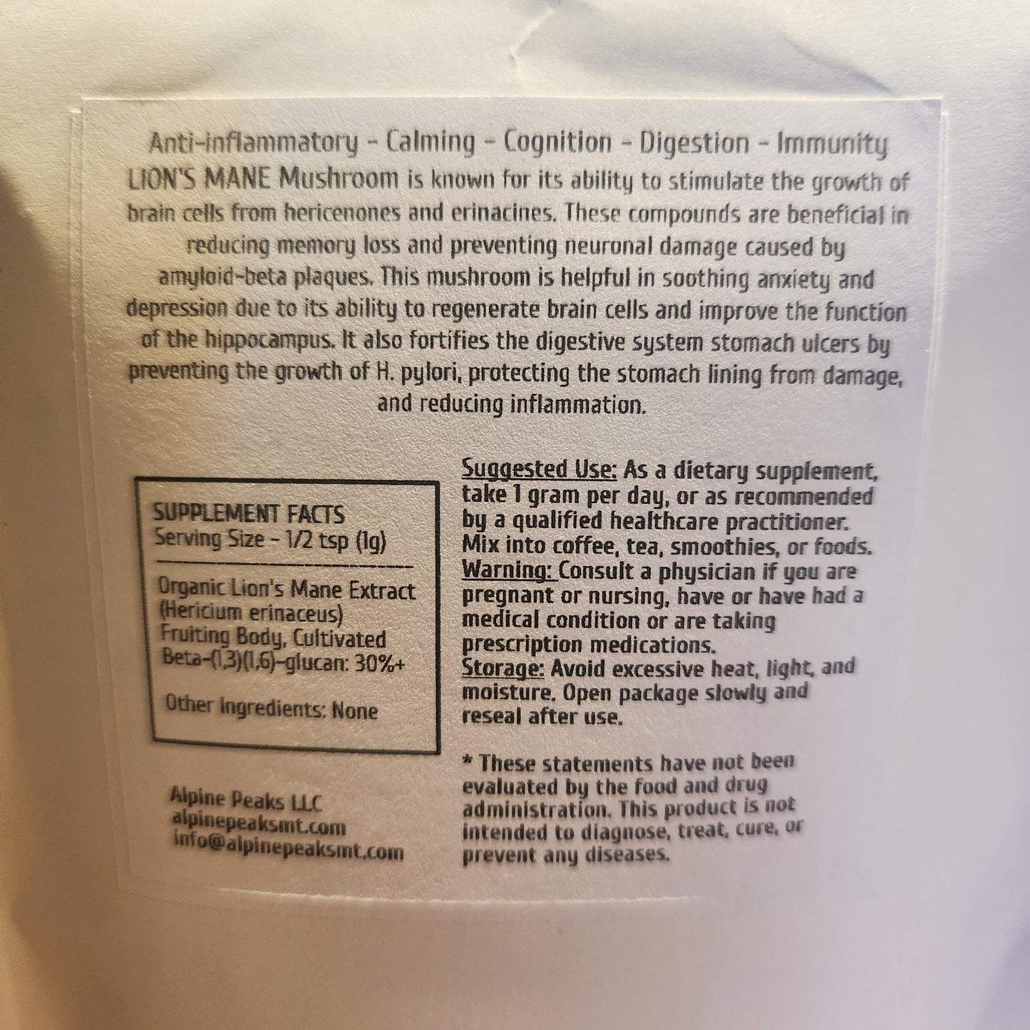 Lion's Mane Mushroom Powder
