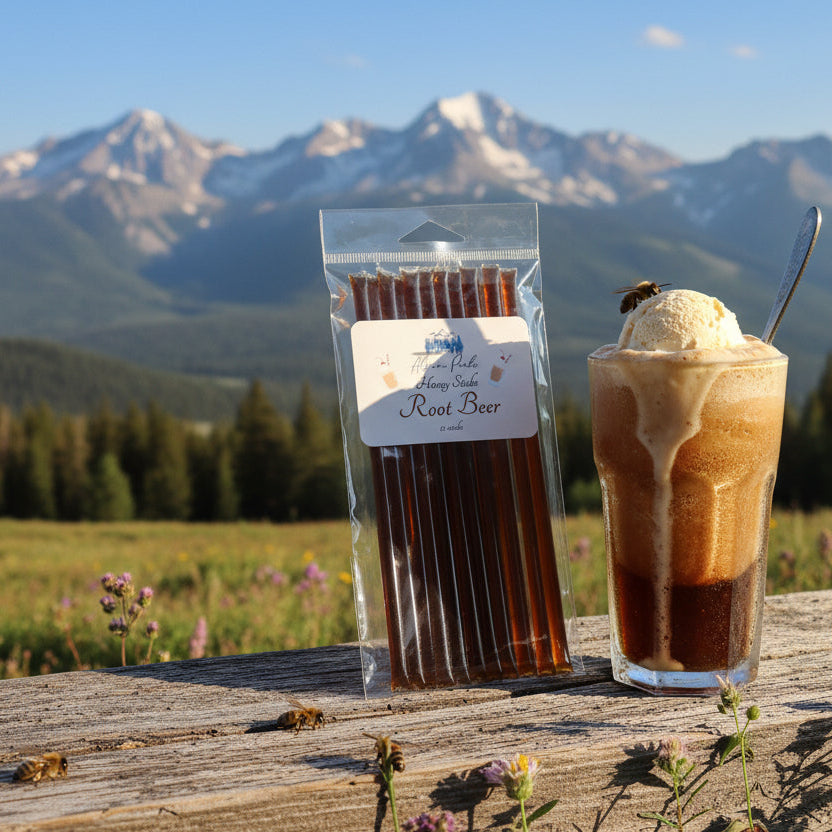 Alpine Peaks Root Beer Honey Sticks - Pack of 12