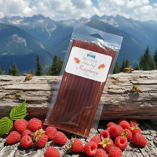 Alpine Peaks Raspberry Honey Sticks - Pack of 12