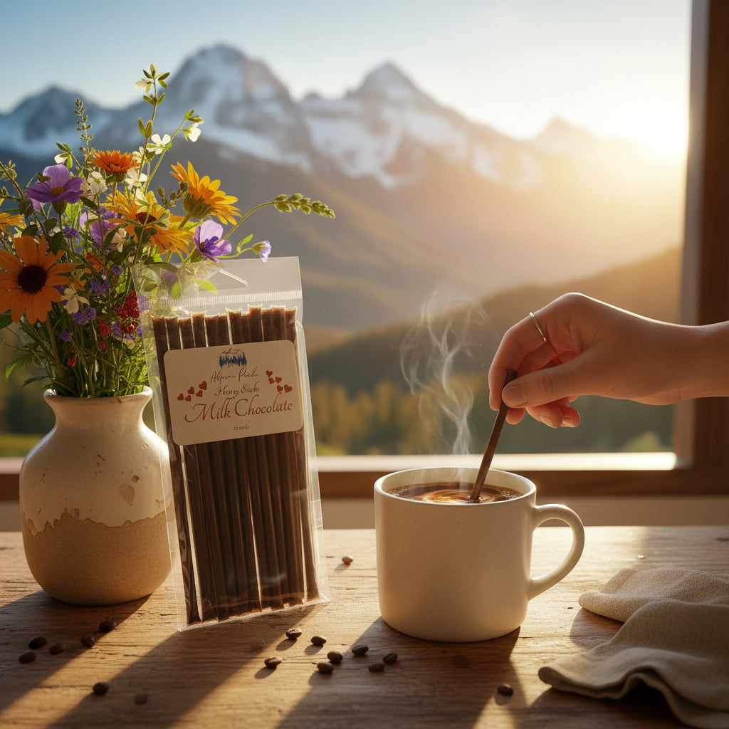 Alpine Peaks Milk Chocolate Honey Sticks - Pack of 12