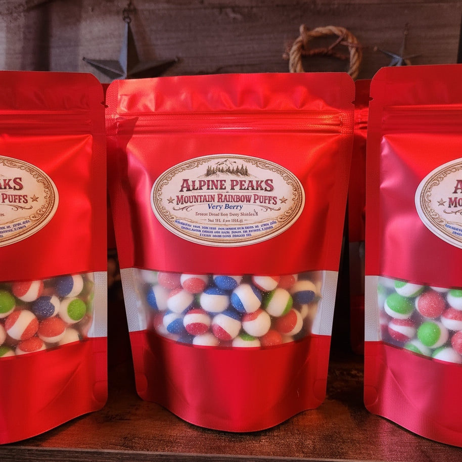 Alpine Peaks Mountain Rainbow Puffs - Freeze Dried Very Berry Skittles