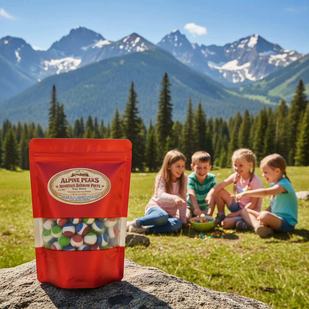 Alpine Peaks Mountain Rainbow Puffs - Freeze Dried Very Berry Skittles