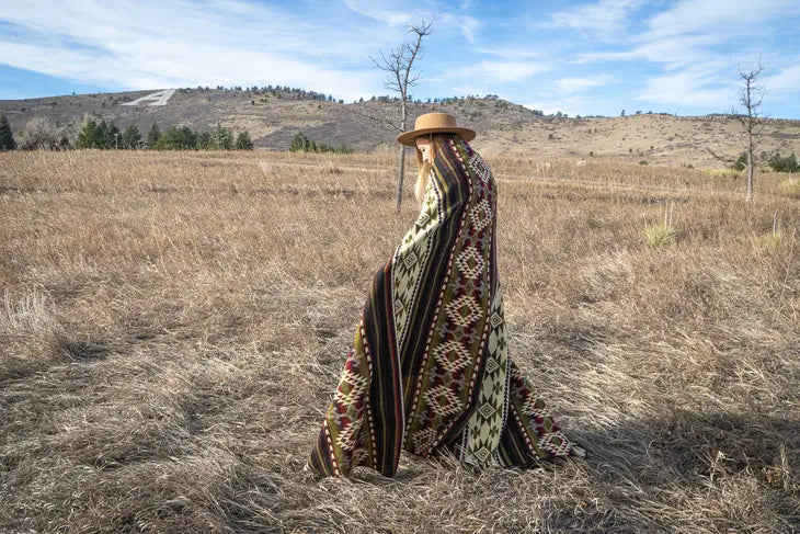 Alpaca Wool Blanket - Cactus Green (Queen size)