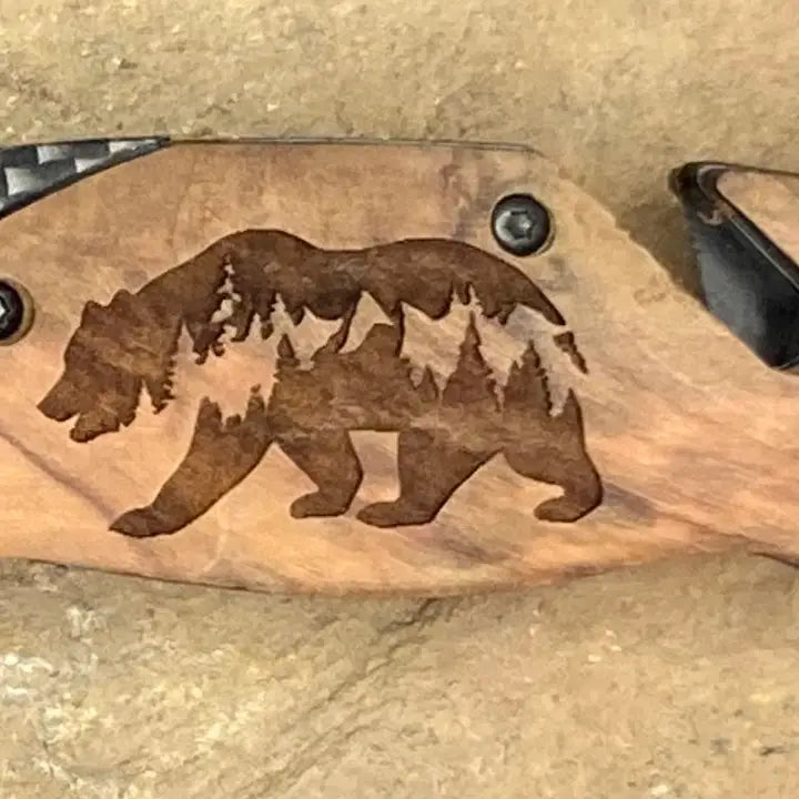 Bear with Mountains Knife