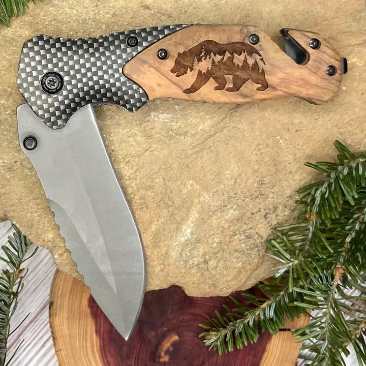 Bear with Mountains Knife