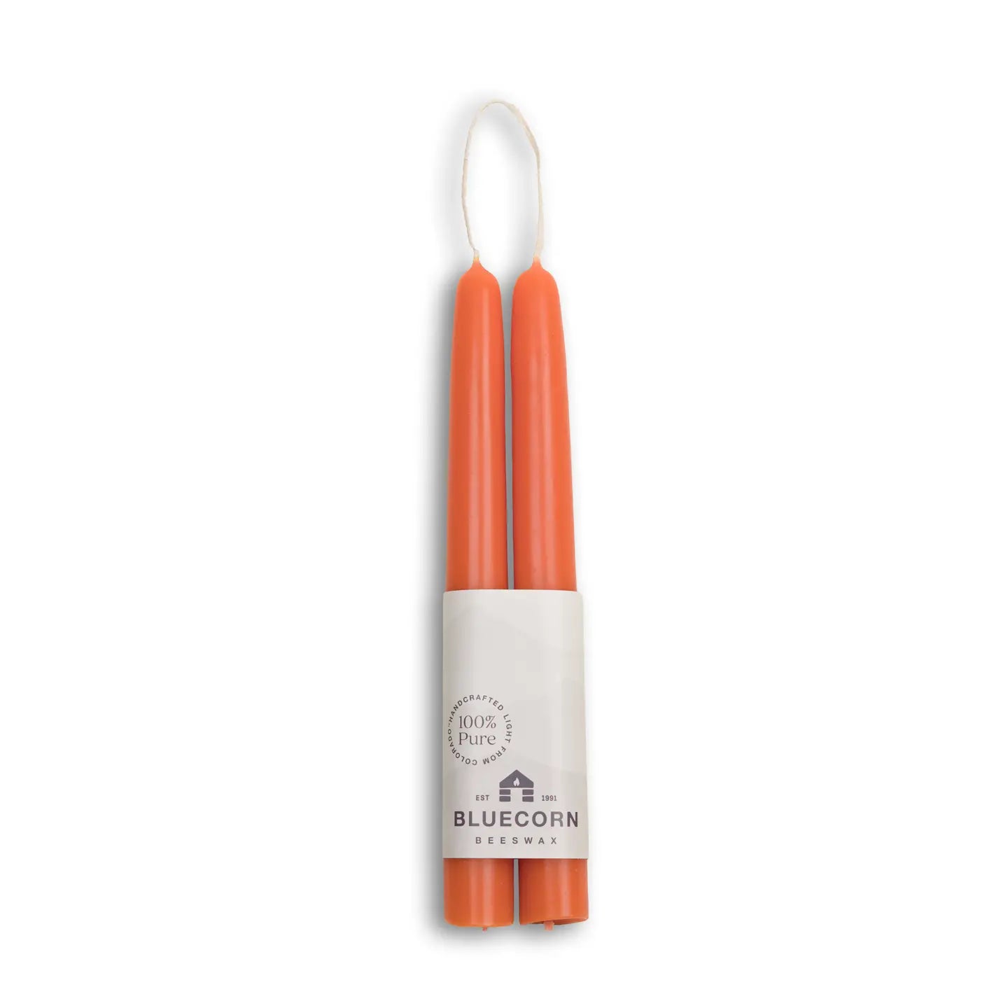 100% Beeswax Taper Candles - Apricot