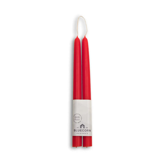 100% Beeswax Taper Candles - Red