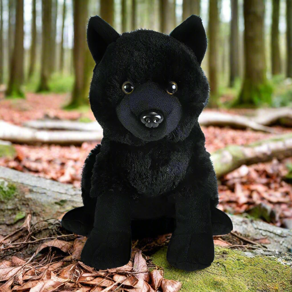 Cuddlekins Black Wolf Stuffed Animal 12"