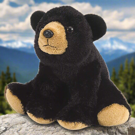 Cuddlekins Mini Black Bear Stuffed Animal 8"