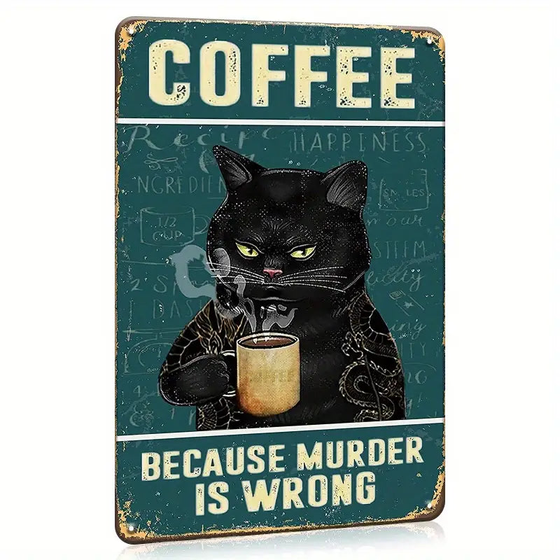 Metal Sign - Coffee Because Murder Is Wrong