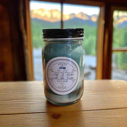 Life Is Better At The Cabin Swirl Candle - 16 oz