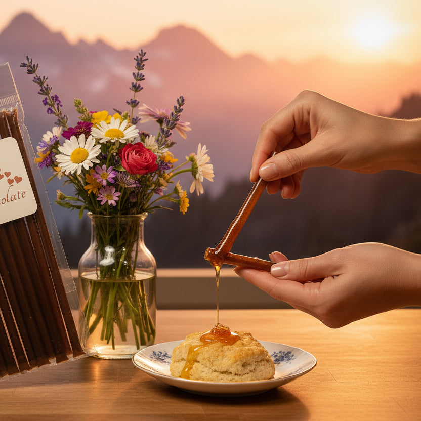 Alpine Peaks Milk Chocolate Honey Sticks - Pack of 12